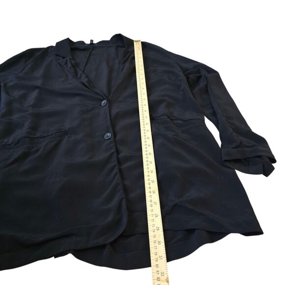 EILEEN FISHER Blazer Tencel Viscose 2 Button Jacket Suiting Black XXL - Picture 8 of 8
